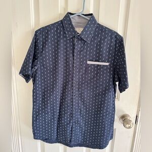 Short sleeve button down shirt with anchor print.
